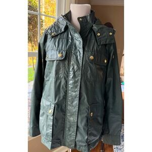 J.Crew Quilted Hooded Utility Parka Jacket Green, With Vest,  Women Small, Zip